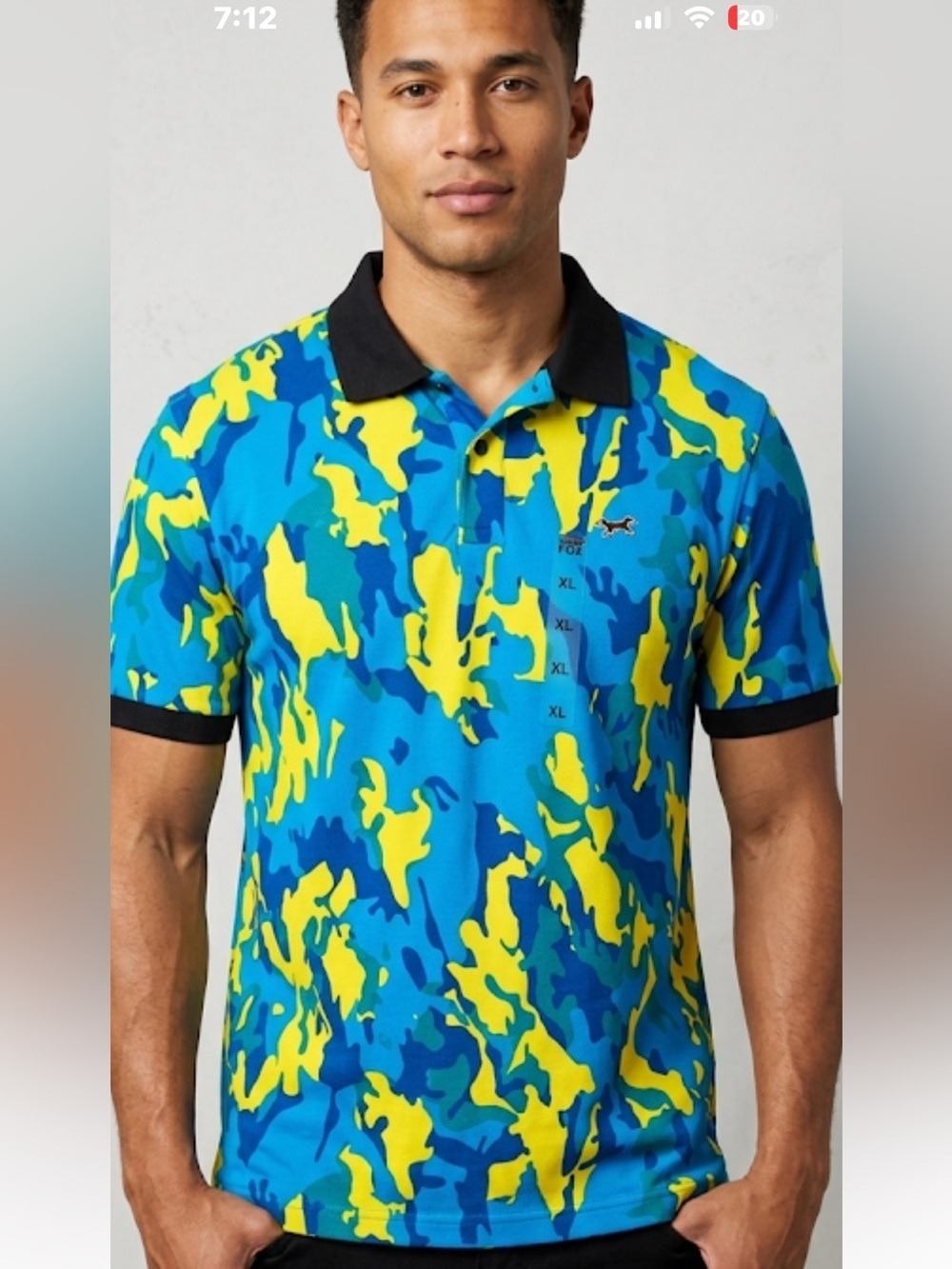 Fox Racing Men’s XL Camouflage Polo Shirt Retro Streetwear Motorsports NWT
